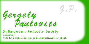gergely paulovits business card